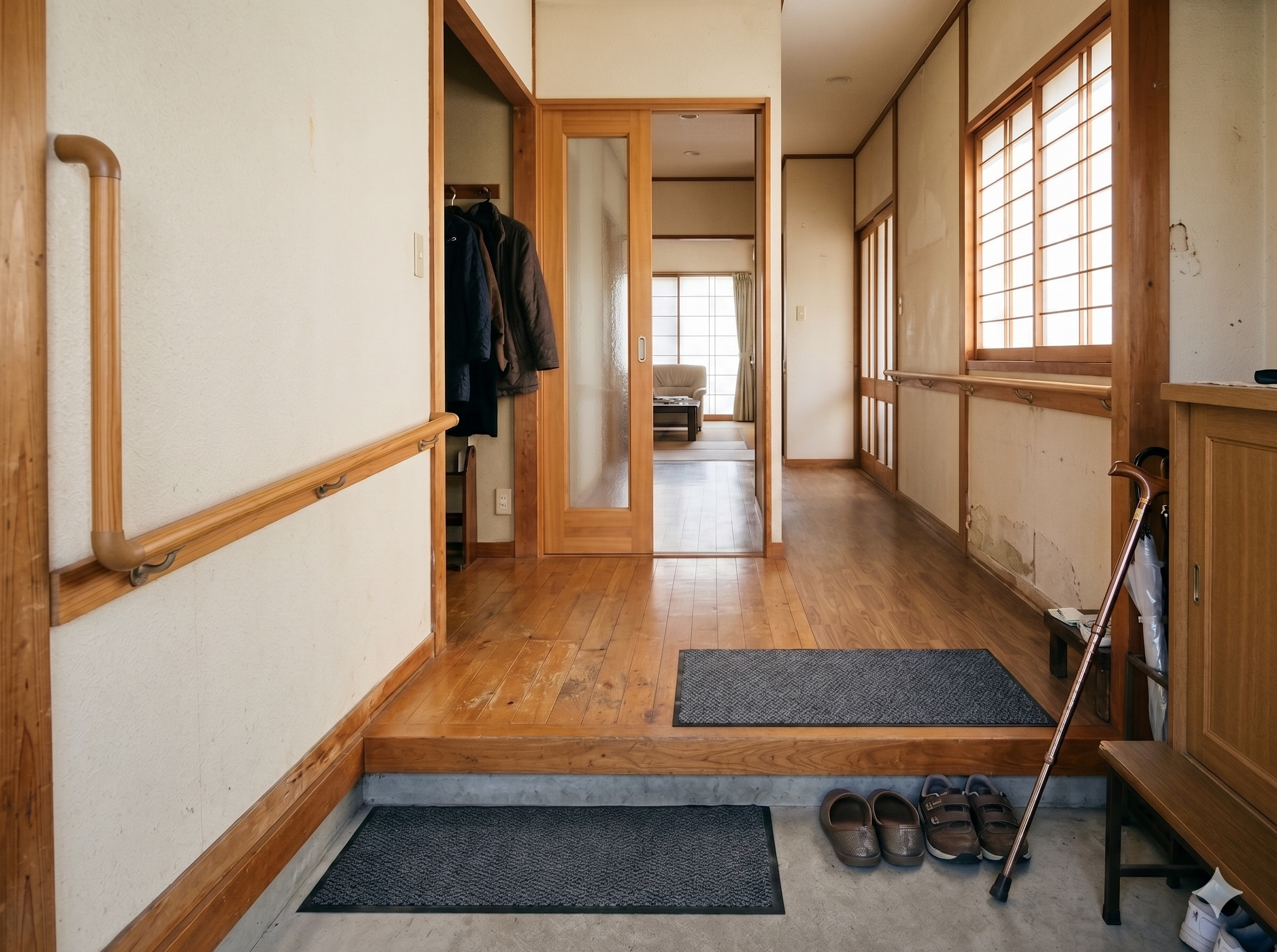 手すりと段差解消、暮らしに優しい住まいへ